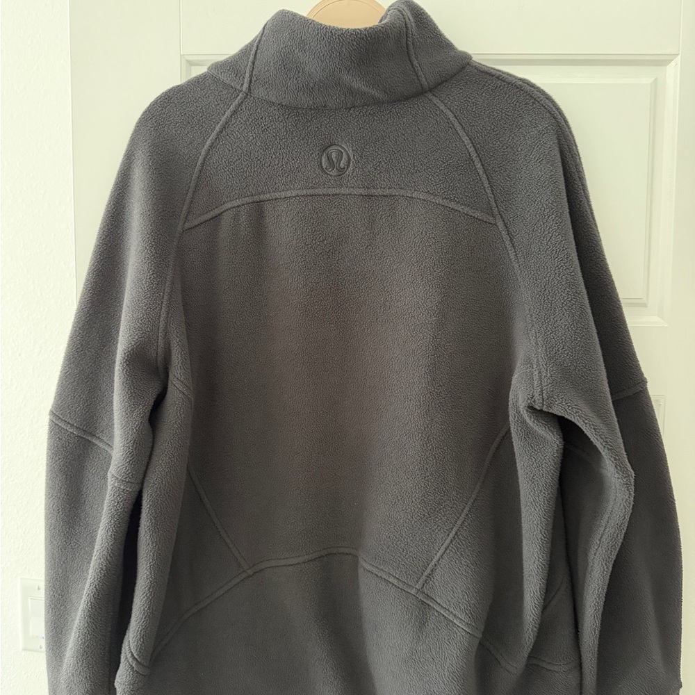 lululemon athletica Black Scuba Tumbled Flee e Funnel Neck Half Zip Hoodie - Picture 3 of 5